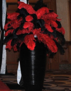 Black Ribbed Urn Vase 4'