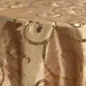 Gold Swirl Sequins Linen Rental