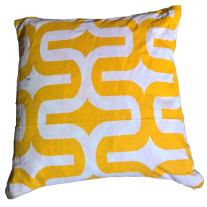 Yellow and White Decorative Pillow 18" x 18"