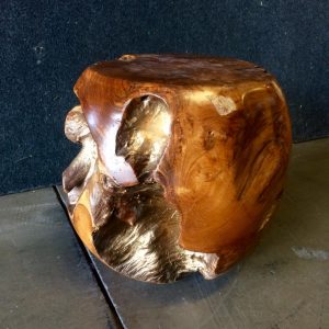 Wooden Fossil Side Table Rental