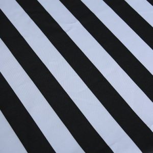 Narrow Black & White Stripe Lamour Runner 14”x108"