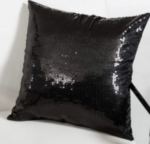 Black Hollywood Sequin Pillow 18" x 18"
