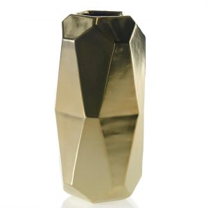 Gold Ceramic Maven Vase- 4.75" x 10" Tall