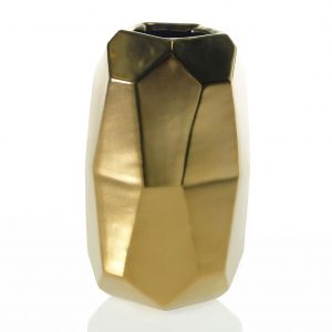 Gold Ceramic Maven Vase - 3.5" x 6" Tall