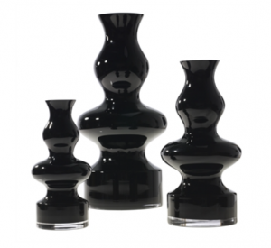 Black Glass Bishop Vase 15"