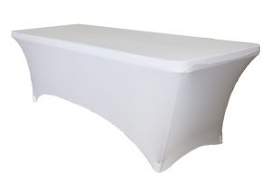 White Spandex 8' Rectangle Table Linen