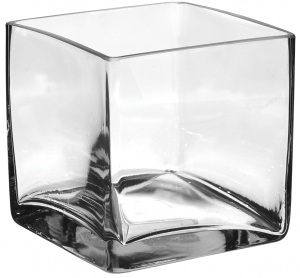 Clear Glass Cube Vase 5"x 5"