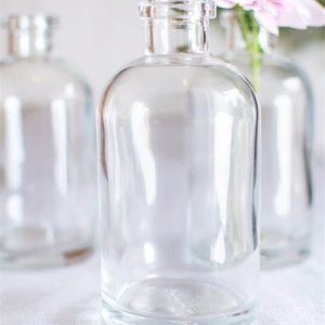 Apothecary Bottle Clear Glass Bud Vase. 4"