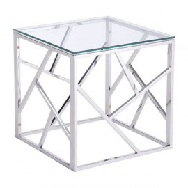 Stainless Steel Cage Side Table Rental Vegas