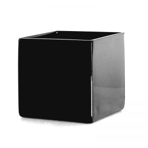 Black Ceramic Cube Vase 5"x 5"