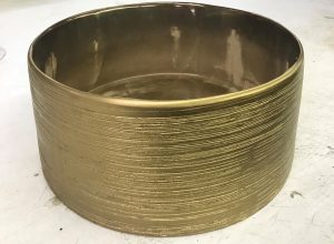 Gold Ceramic Etched Planter 9"