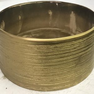 Gold Ceramic Etched Planter 9"