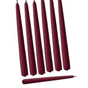10" Burgundy Taper Candle