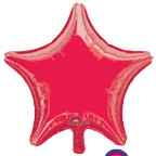 19" Metallic Red Star Foil Balloon