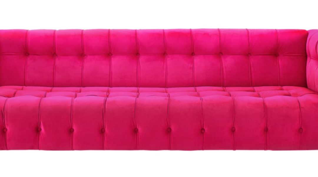 Bea Hot Pink Velvet Tufted Sofa