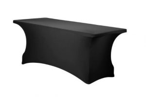 Black Spandex 6' Rectangle Tablecloth Rental