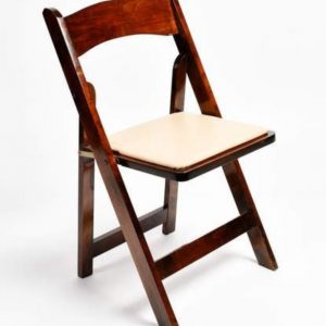Mahogany Padded Folding Chair Rental