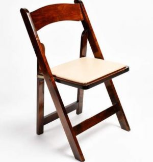 Mahogany Padded Folding Chair Rental