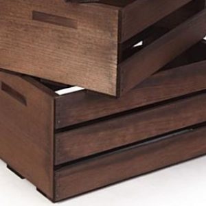 Dark Wood Slat Crate