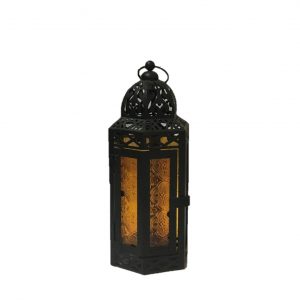 11" Orange Moroccan Lantern