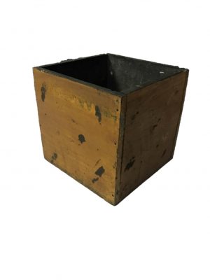 Distressed Wood Box Container 6"