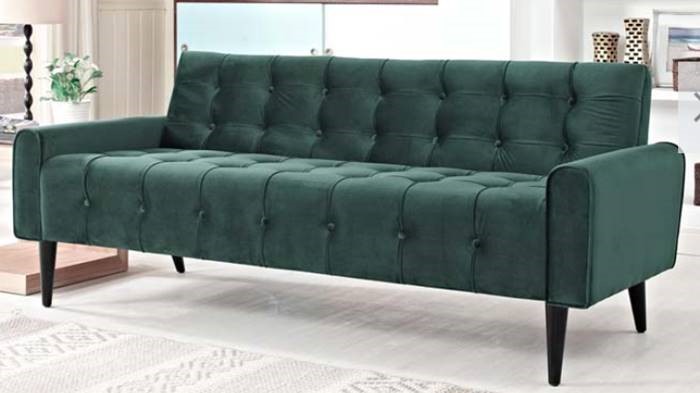 Emerald Green Velvet Tufted Sofa