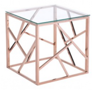 Rose Gold Cage Accent Table