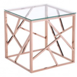Rose Gold Cage Accent Table