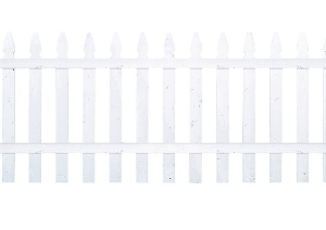 3' x 8' White Picket Fence Panel