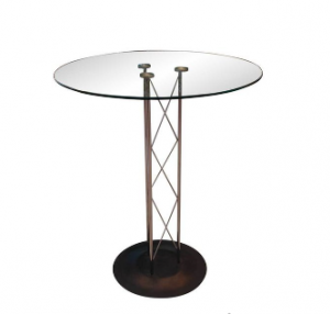 Truss Highboy Cocktail Table with Glass Top