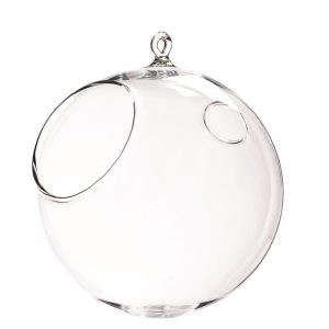 Clear Glass Hanging Bulb Vase 8"