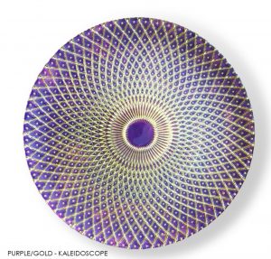 Purple and Gold Kaleidoscope Charger Plate