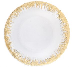 Gold frost charger plate rental