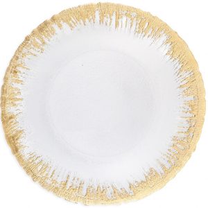 Gold frost charger plate rental