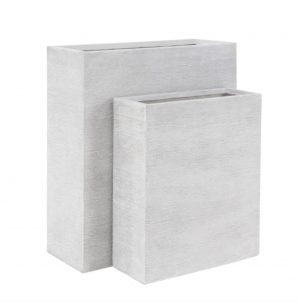 Grey Fiber Clay Rectangle Planter 28"