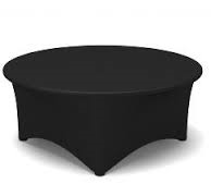 Black Spandex Round Table Rental
