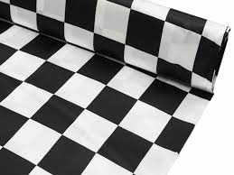 Black & White Lamour Checkered Linen Overlay 90"