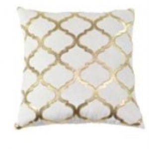 Ivory and Gold Velvet Pillow 18" x 18"