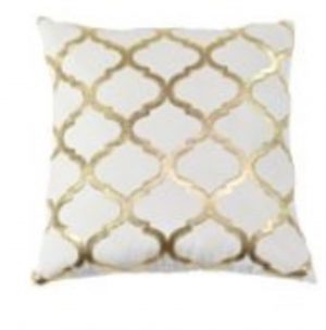 Ivory and Gold Velvet Pillow 18" x 18"