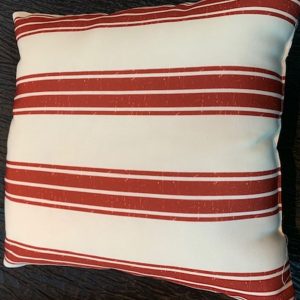 White With Red Stripes Pillow 20" x 20"