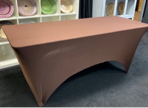 Chocolate Spandex 8' Rectangle Table Linen