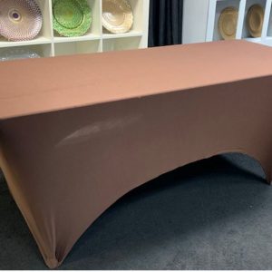 Chocolate Spandex 8' Rectangle Table Linen