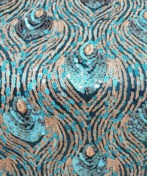 Turquoise Sequin Peacock 132"
