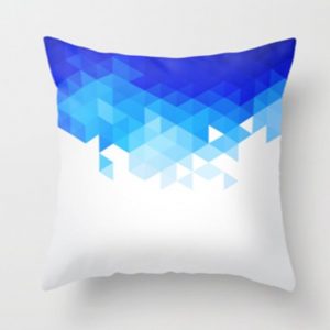 Blue and White Geometric Pillow 16" x 16"