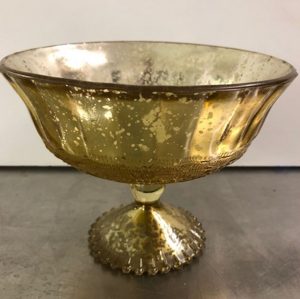 Gold Mercury Compote Pedestal Bowl Vase