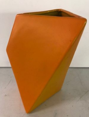 Orange Ceramic Geo Vase 10"x6"