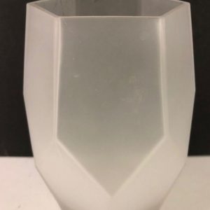 Frosted Glass Geo Vase 8"x4"