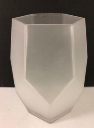 Frosted Glass Geo Vase 8"x4"