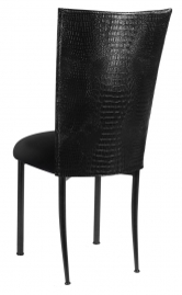 Black Croc Chair Cover with Black Velvet Cushion on Black Legs