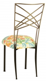 Two Tone Fanfare with Floral Bloom Boxed Cushion